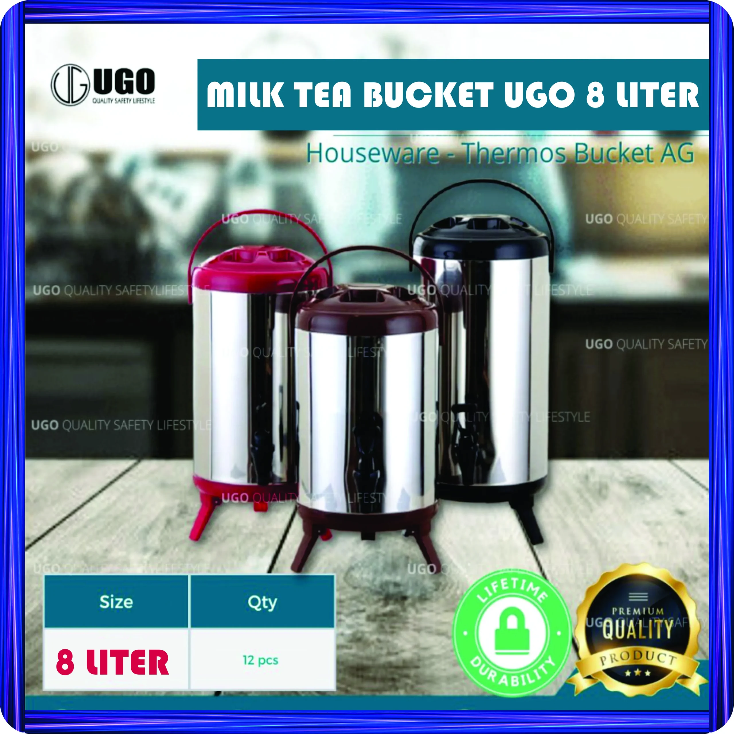 milk tea bucket ugo 8 liter