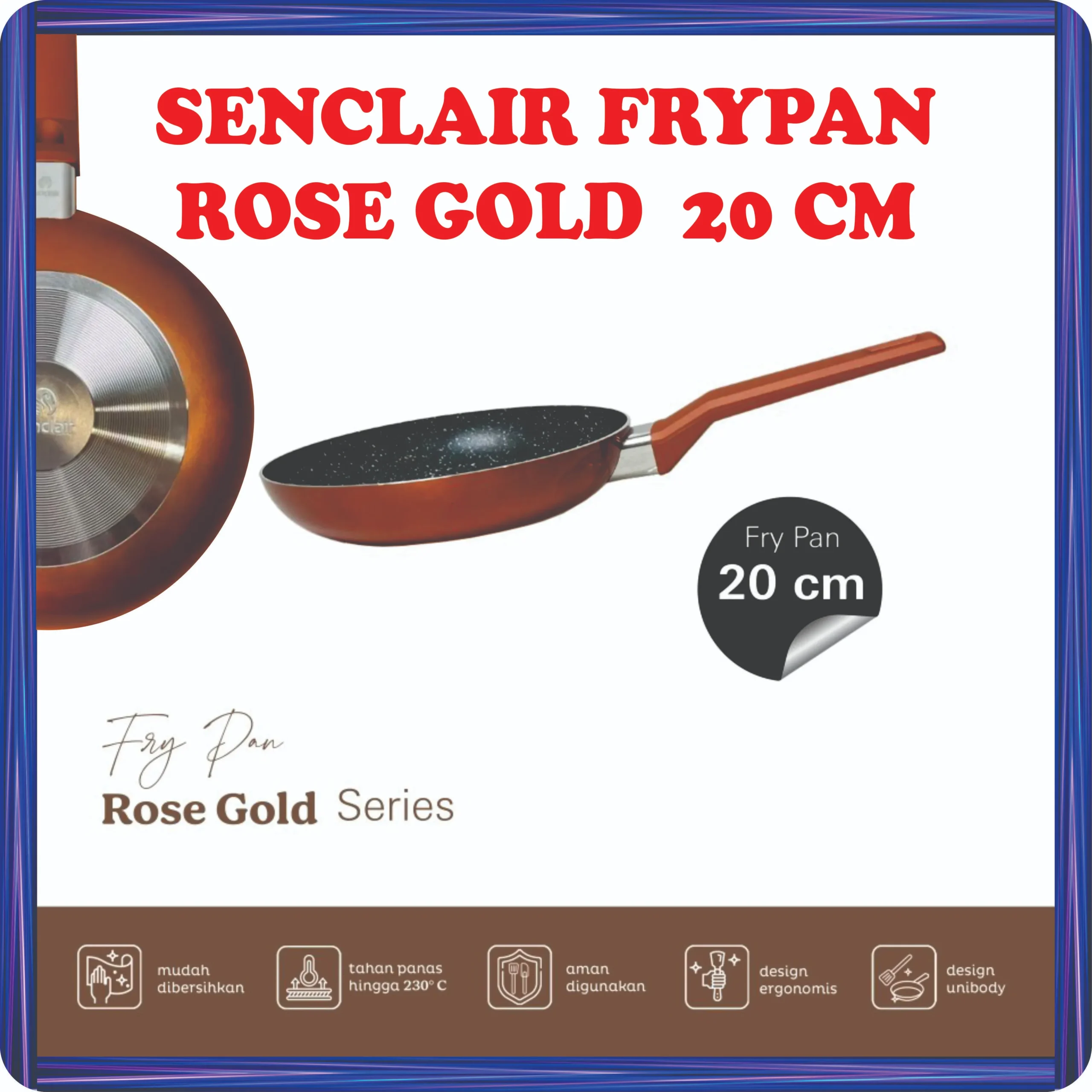 senclair frypan rose gold 20 cm