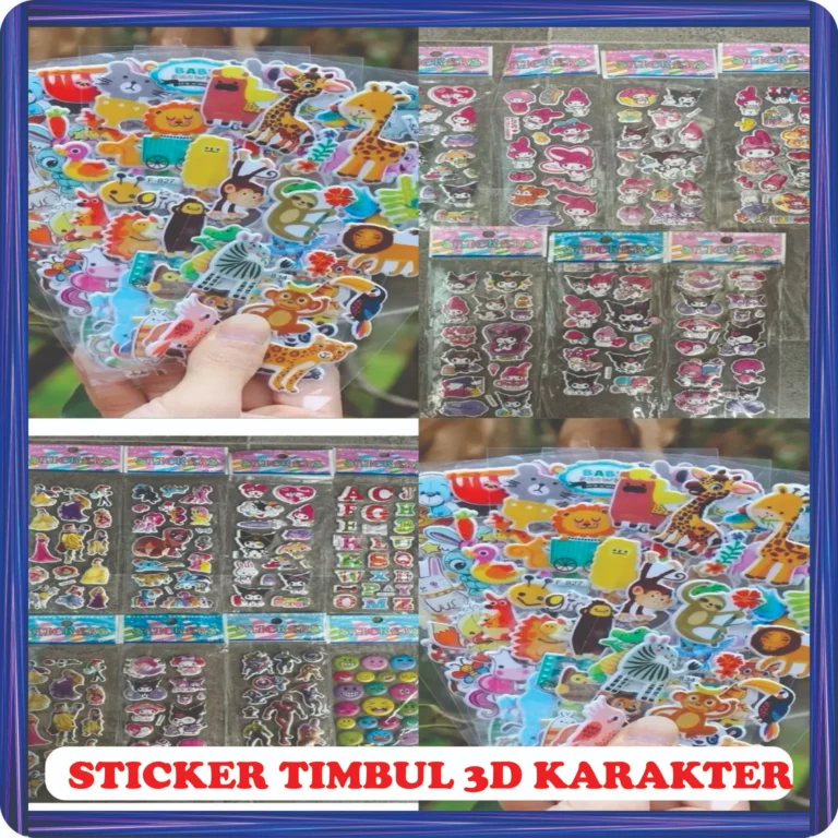 sticker timbul 3d karakter