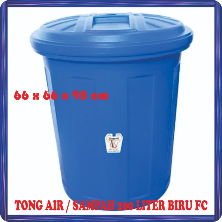 tong air sampah 200 liter biru fc