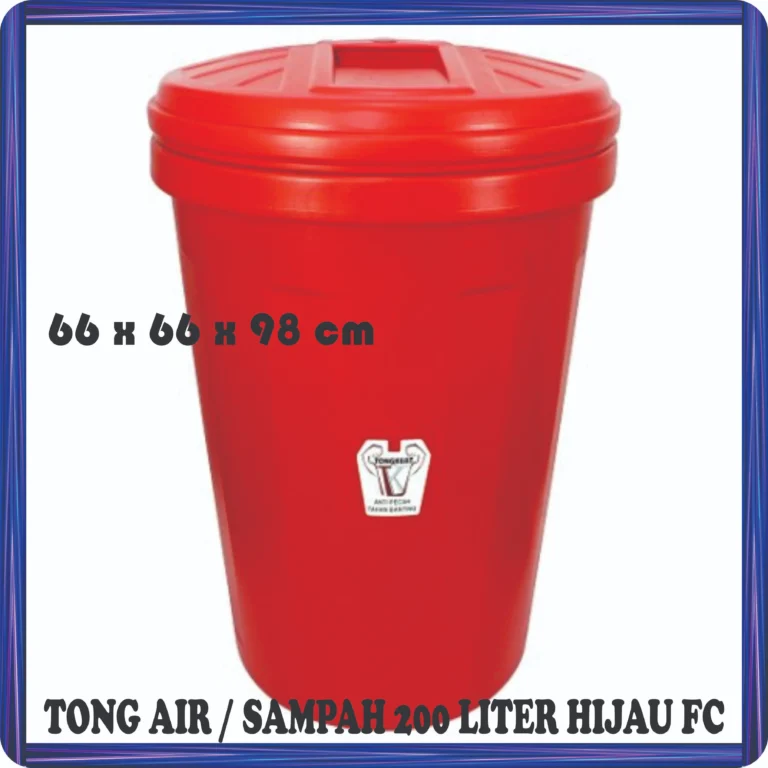 tong air sampah 200 liter merah fc