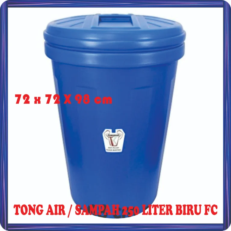 tong air sampah 250 liter biru fc