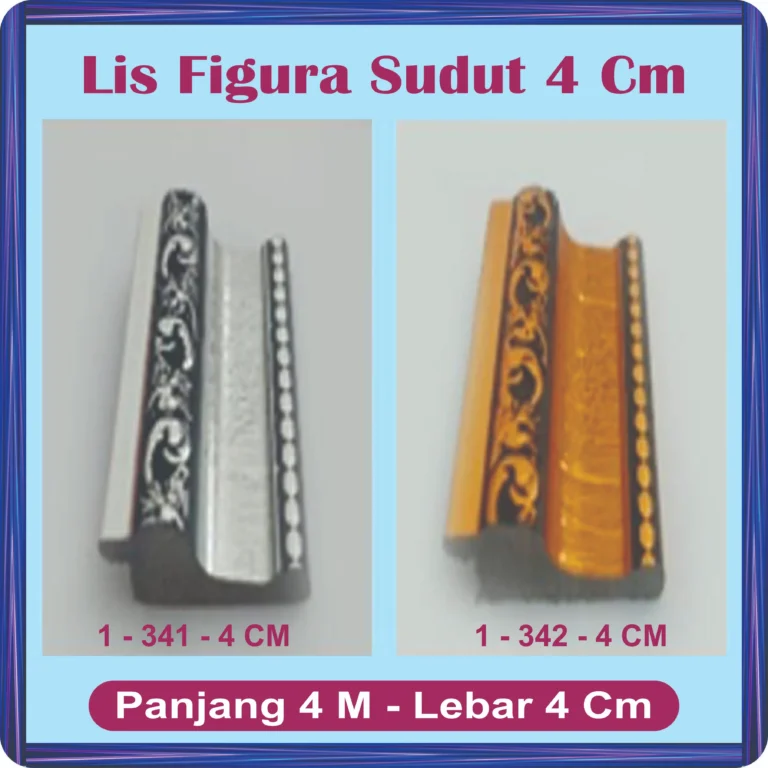 lis figura sudut panjang 4 meter x lebar 4 cm