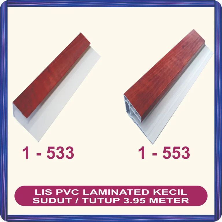 lis pvc laminated sudut tutup 3.95 meter kecil