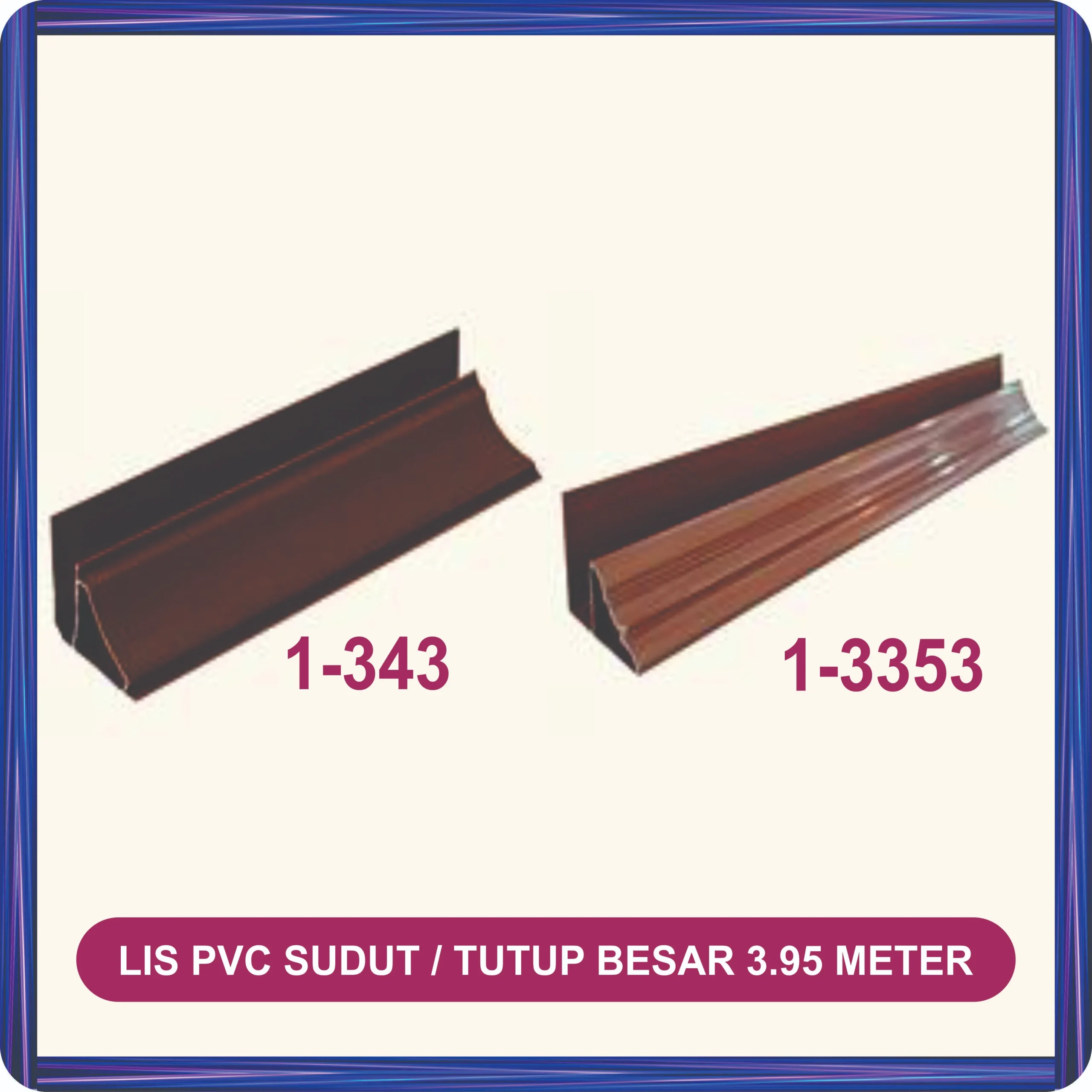 lis pvc sudut besar tutup panjang 3.95 meter
