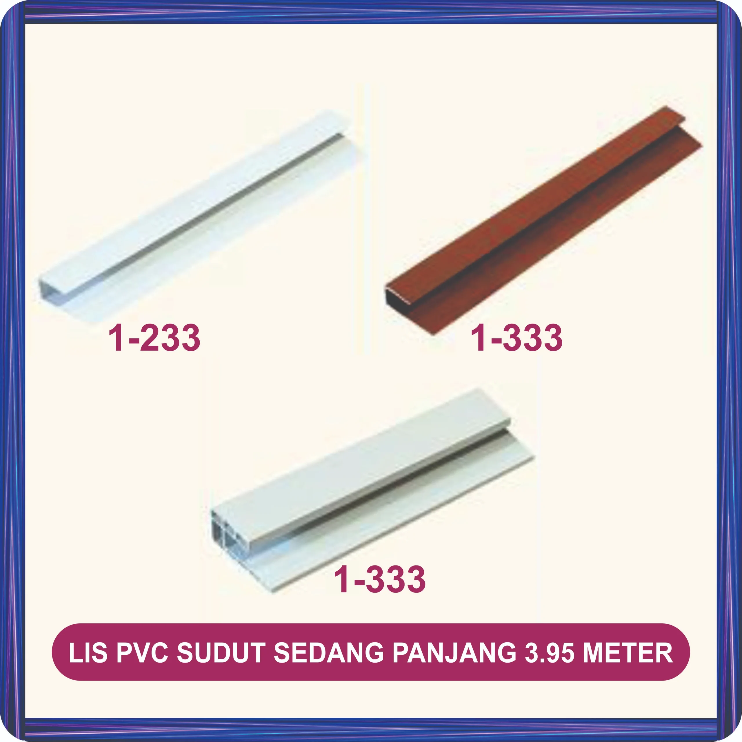 lis pvc sudut sedang panjang 3.95 meter