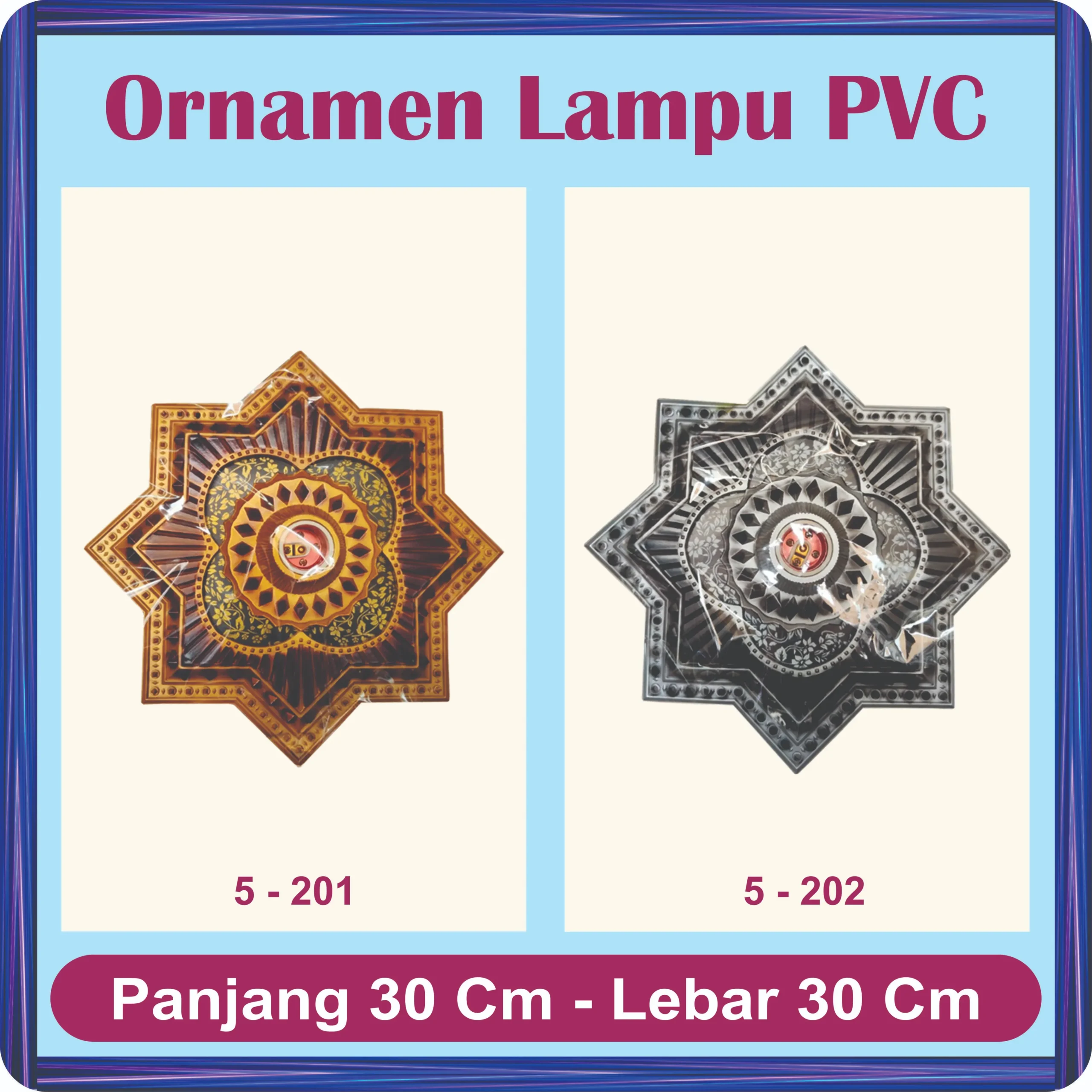 ornamen lampu pvc 30 cm