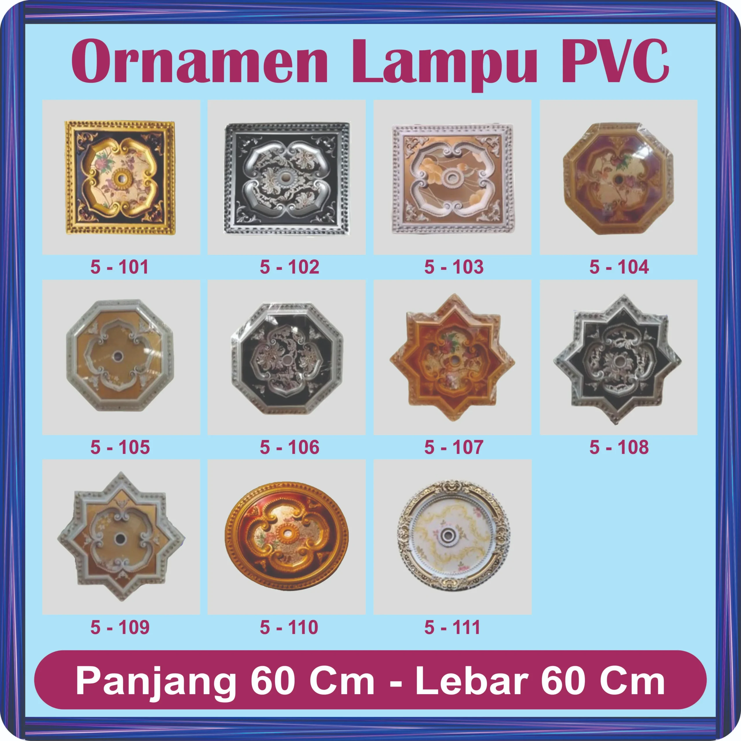 ornamen lampu pvc 60 cm
