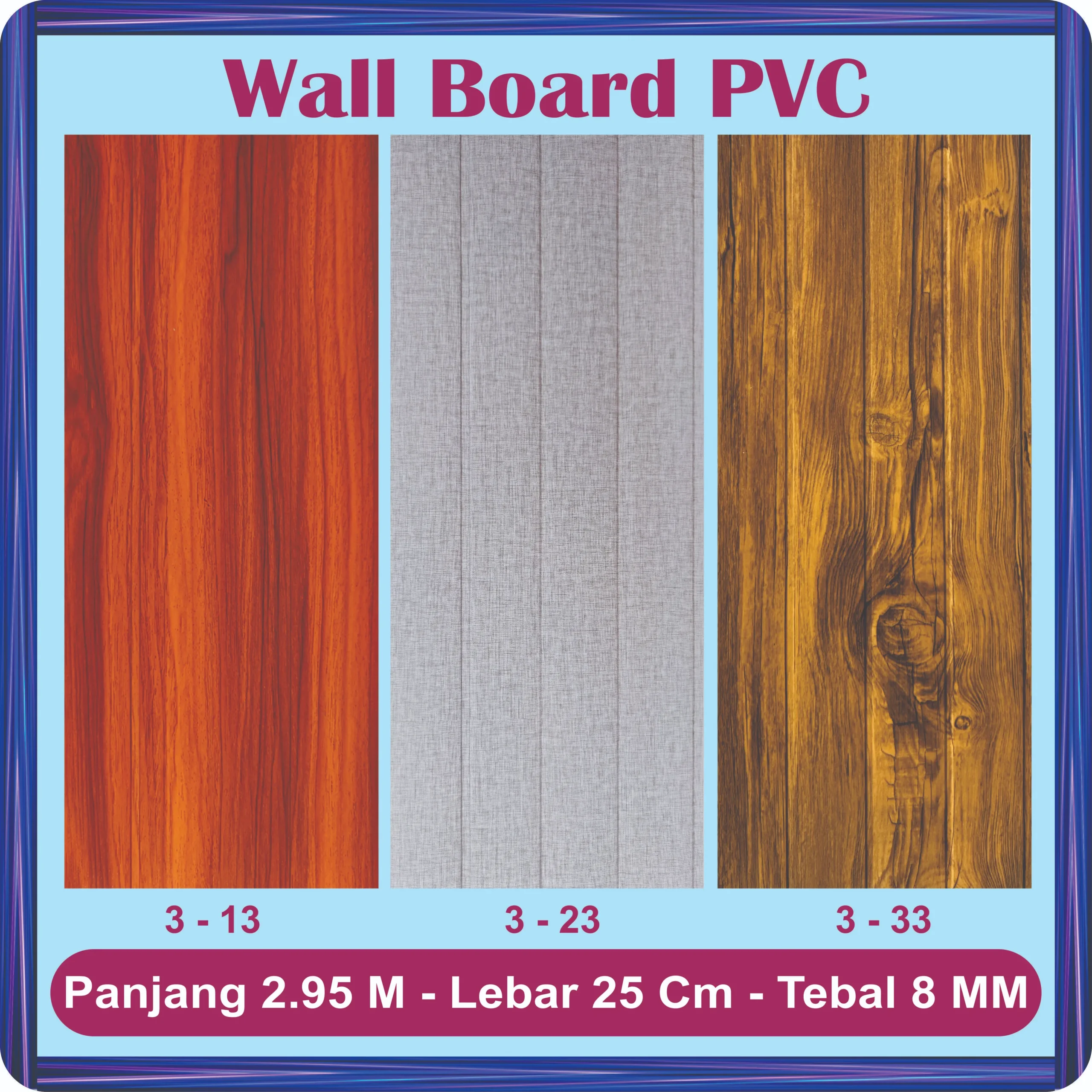 wallboard pvc 2.95 m x 25 cm x 8 mm