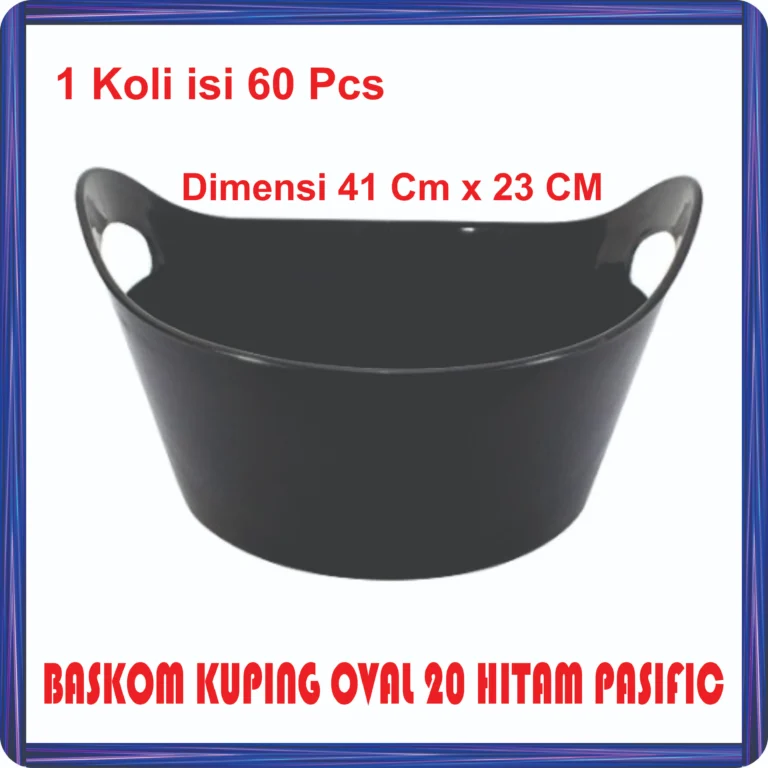 baskom kuping oval 20 hitam pasific
