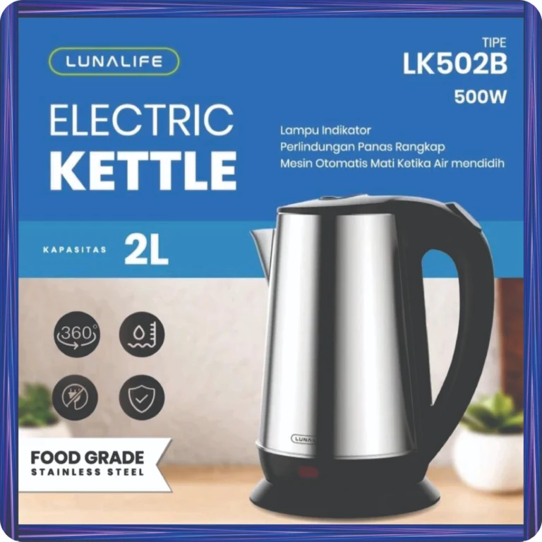 kettle elctric stainless lunalife 2l lk 502b