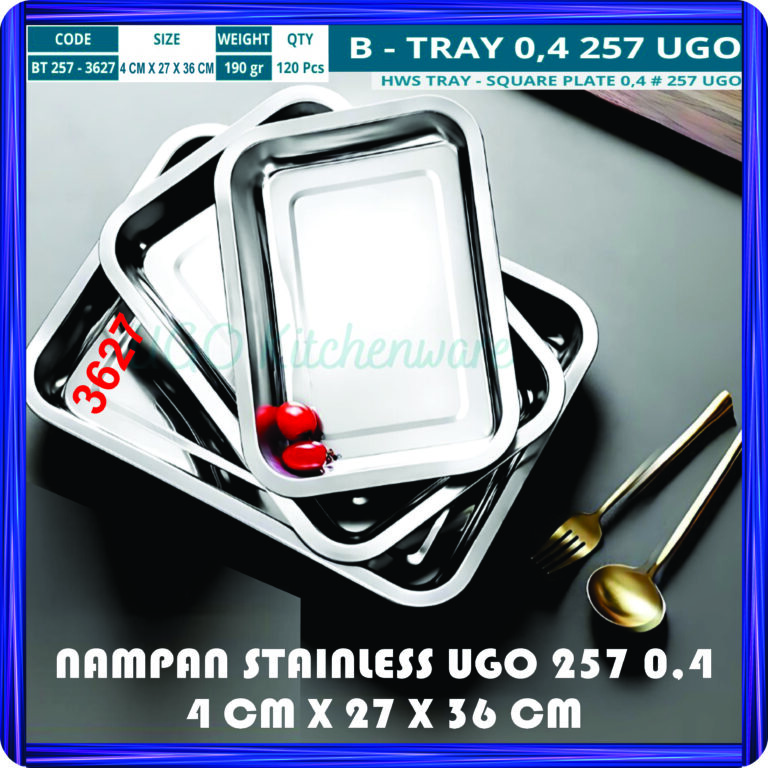 nampan stainless ugo 257 0,4 4 cm x 27 x 36 cm