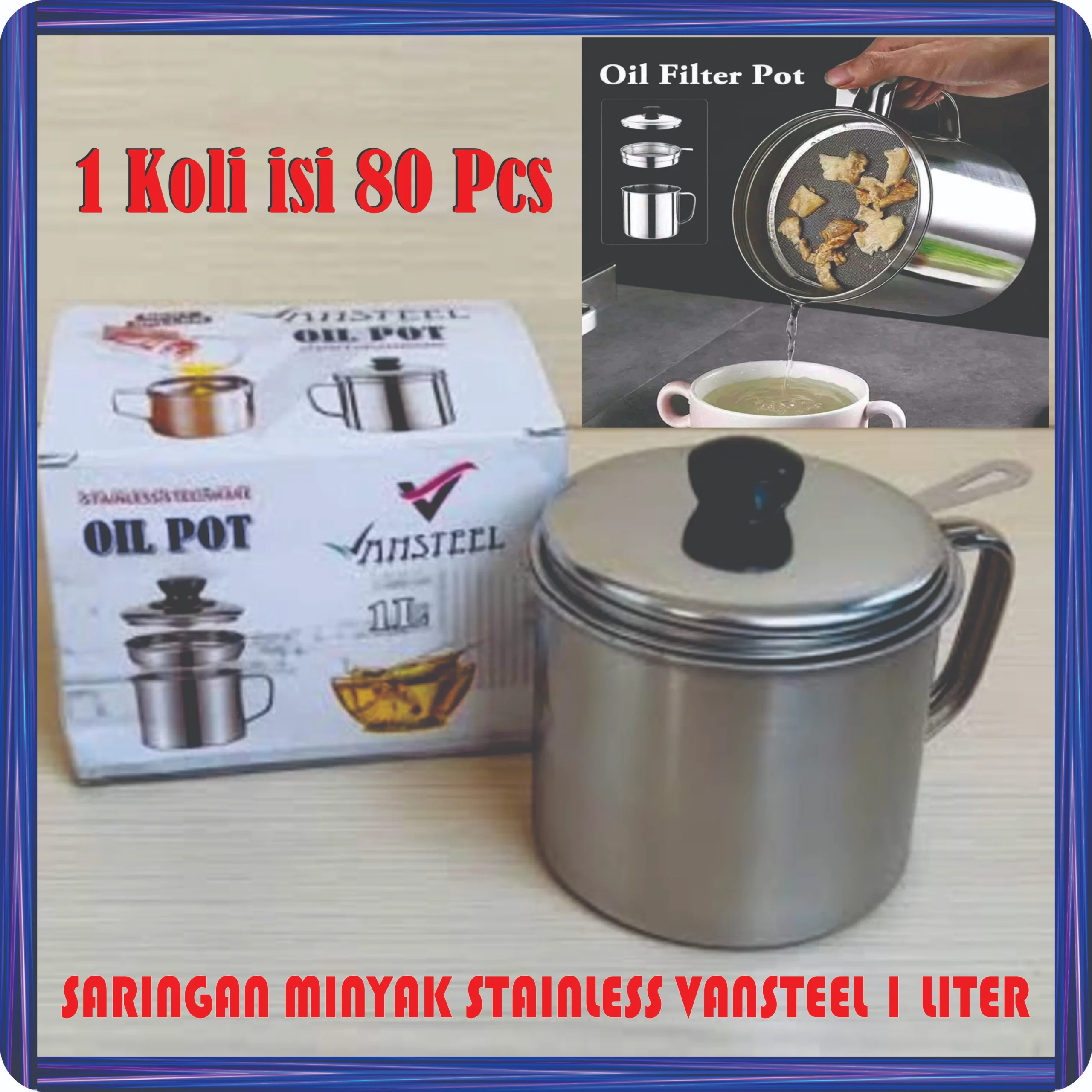 saringan minyak stainless vansteel 1 liter