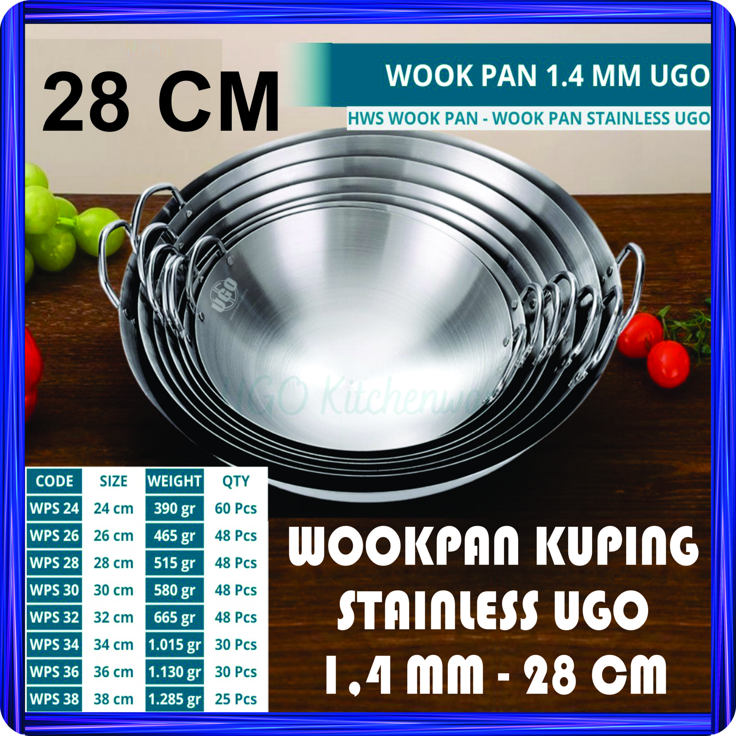 wookpan kuping stainless ugo 1,4 mm 28 cm