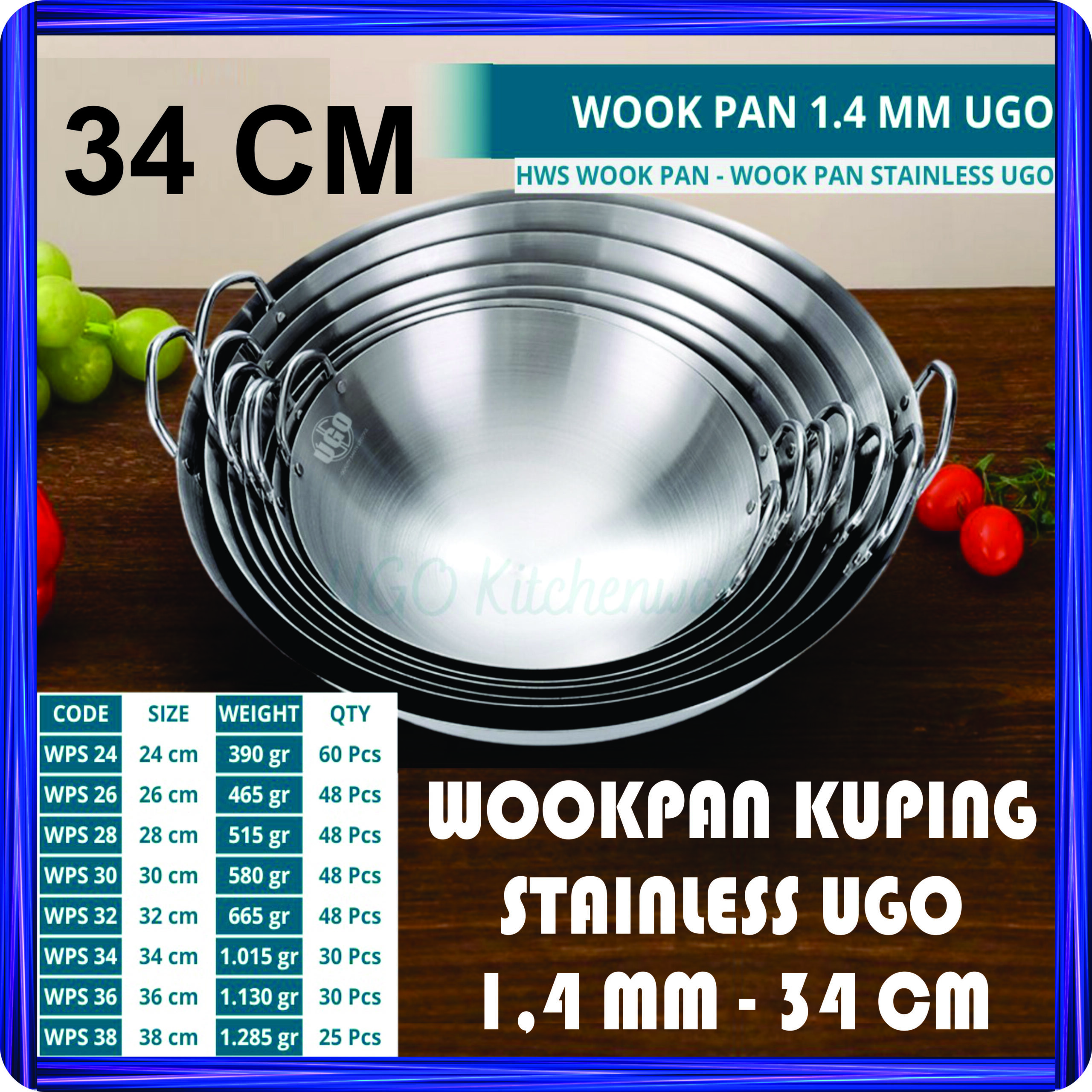 wookpan kuping stainless ugo 1,4 mm 34 cm