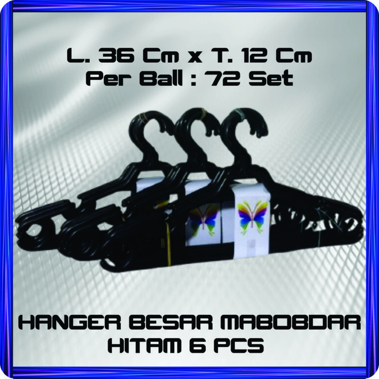 hanger besar mabobdar hitam (6 pcs)