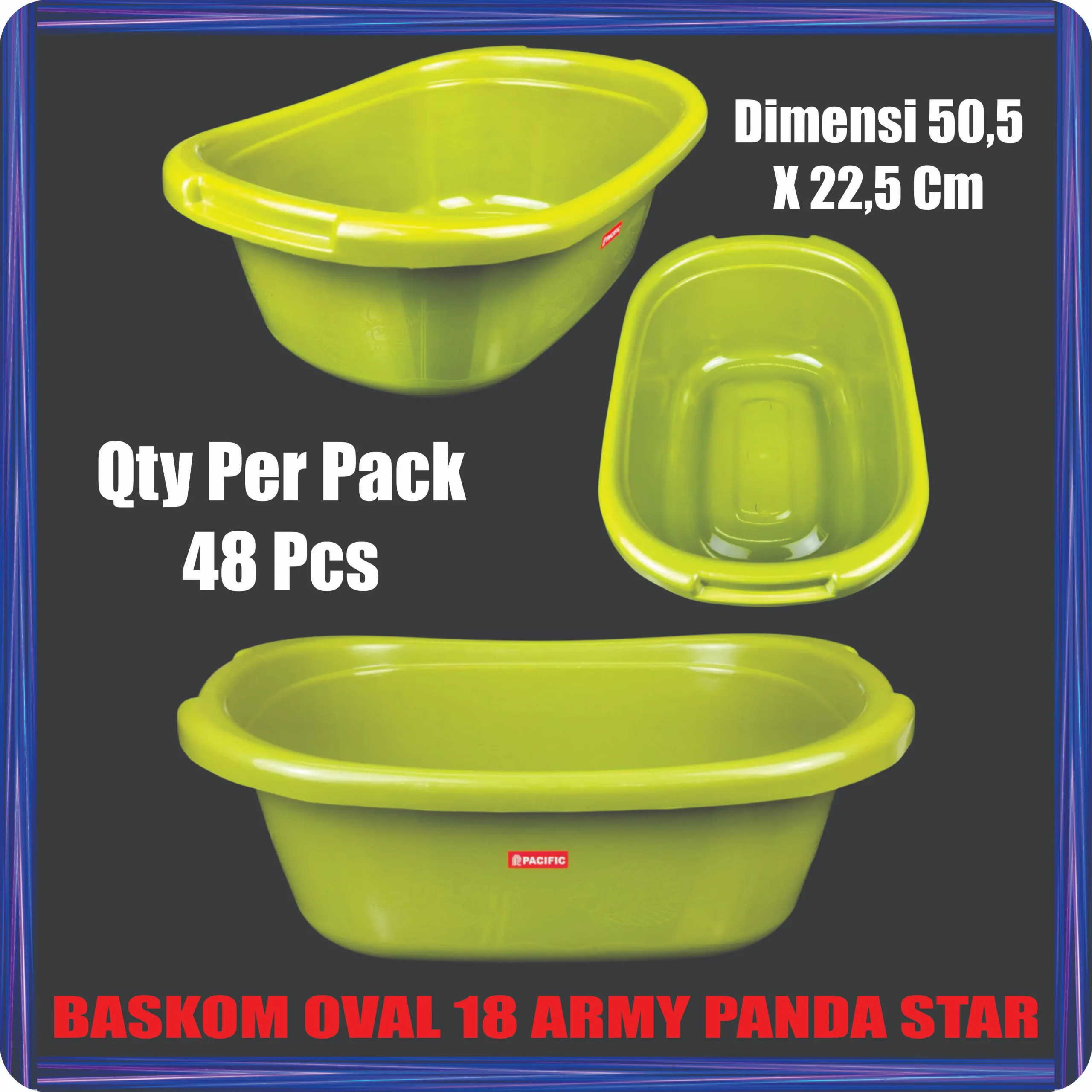 baskom oval 18 army panda star