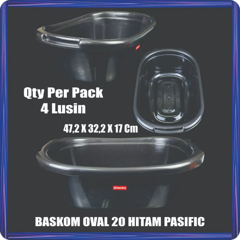 baskom oval 18 hitam
