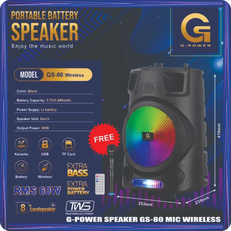 g power speaker gs 80 mic wireless