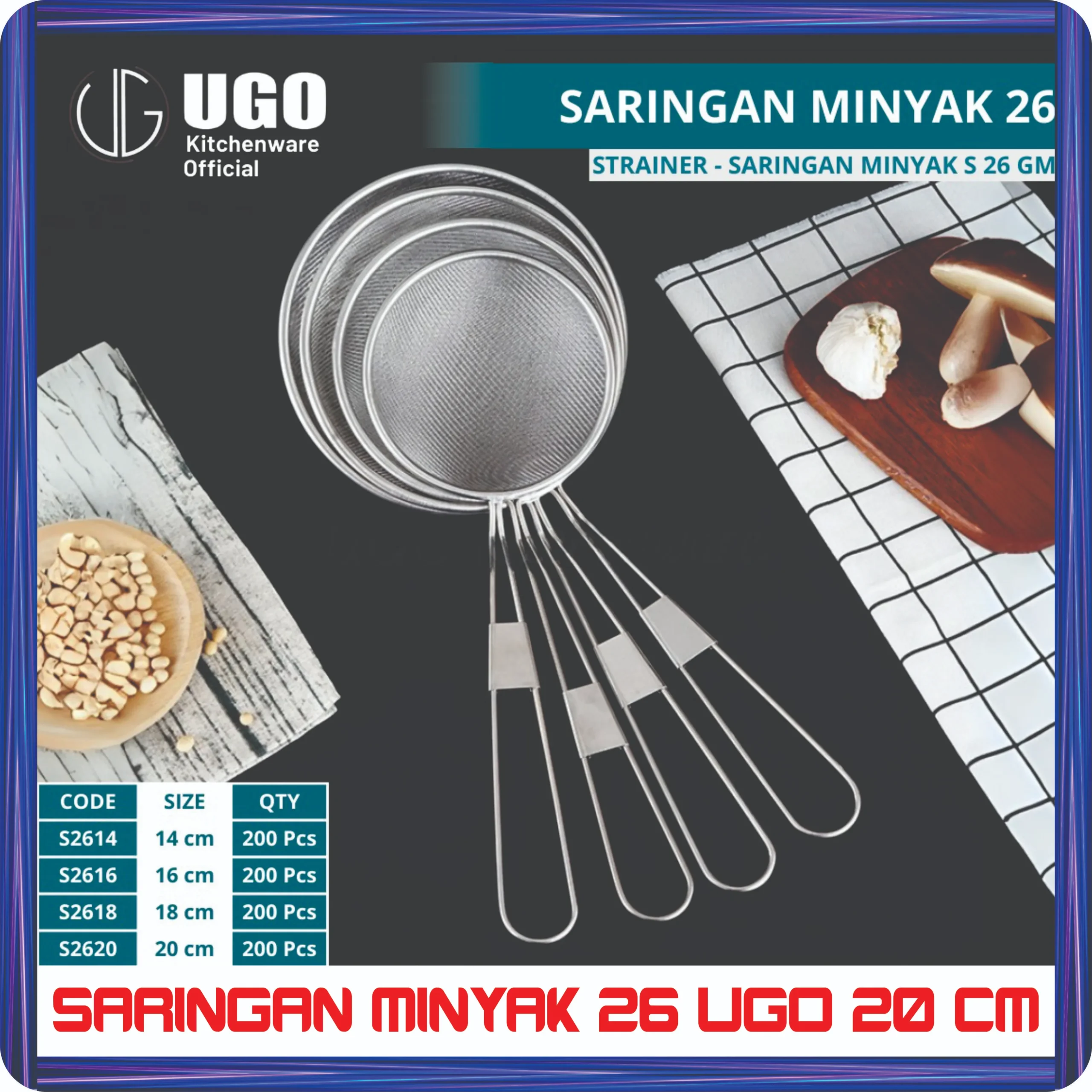 saringan minyak 26 ugo 20 cm
