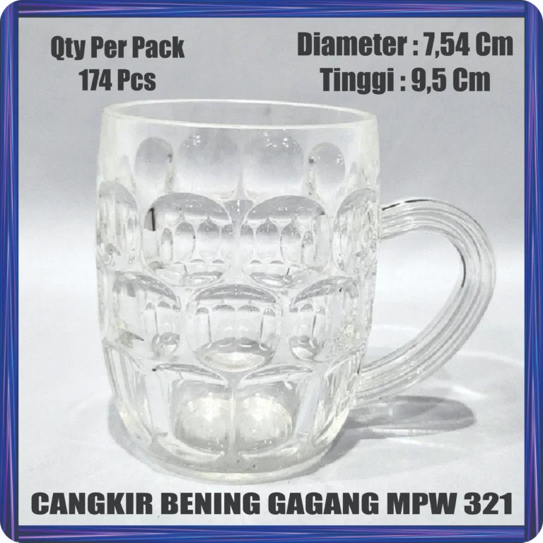 cangkir bening gagang mpw 321