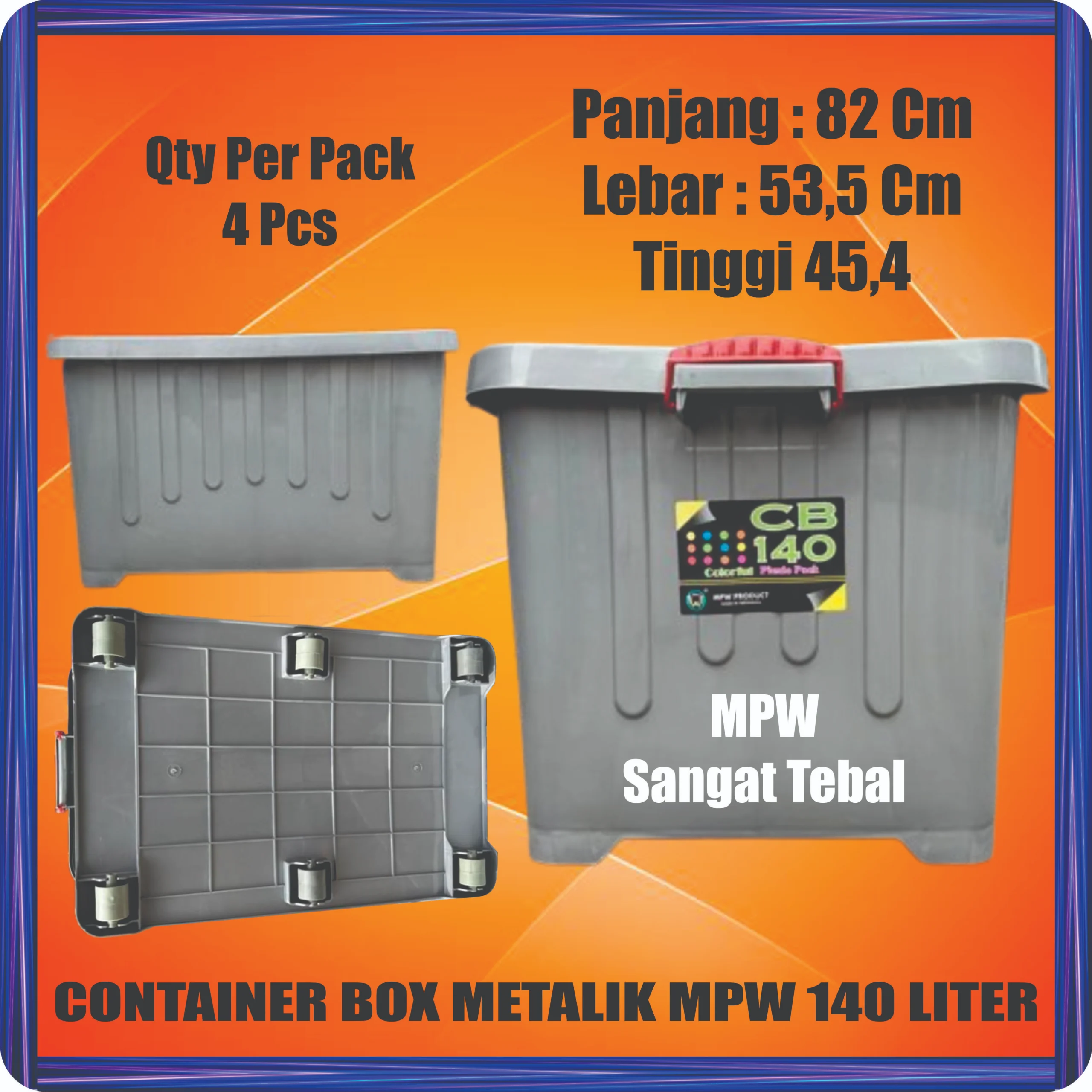 container box metalik mpw 140 liter