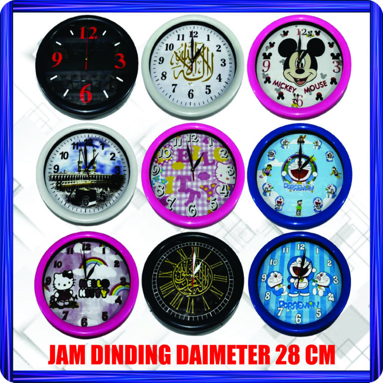 jam dinding daimeter 28 cm