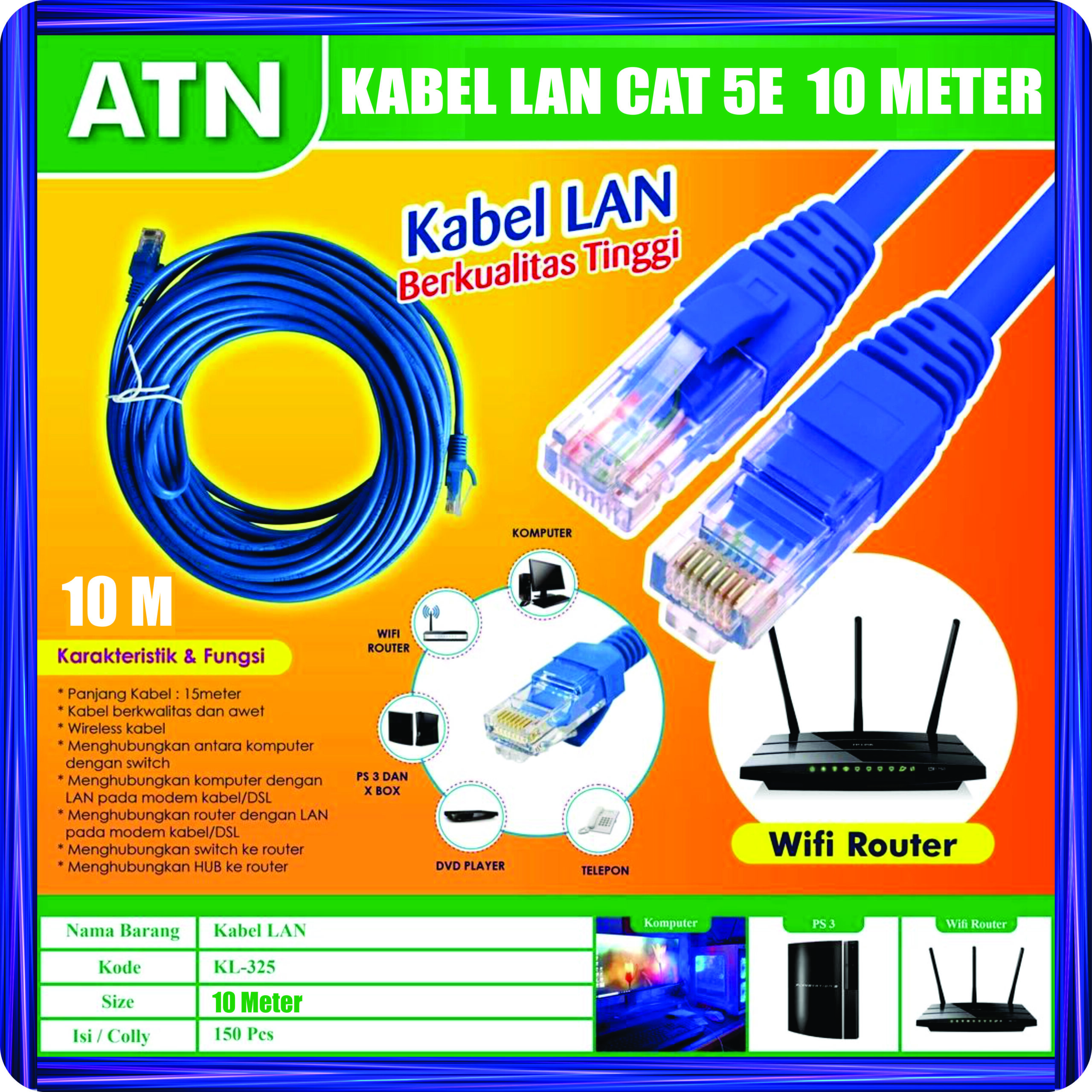 kabel lan cat 5e 10 meter