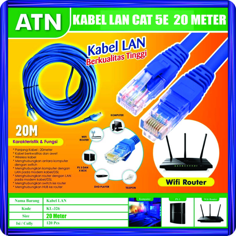 kabel lan cat 5e 20 meter