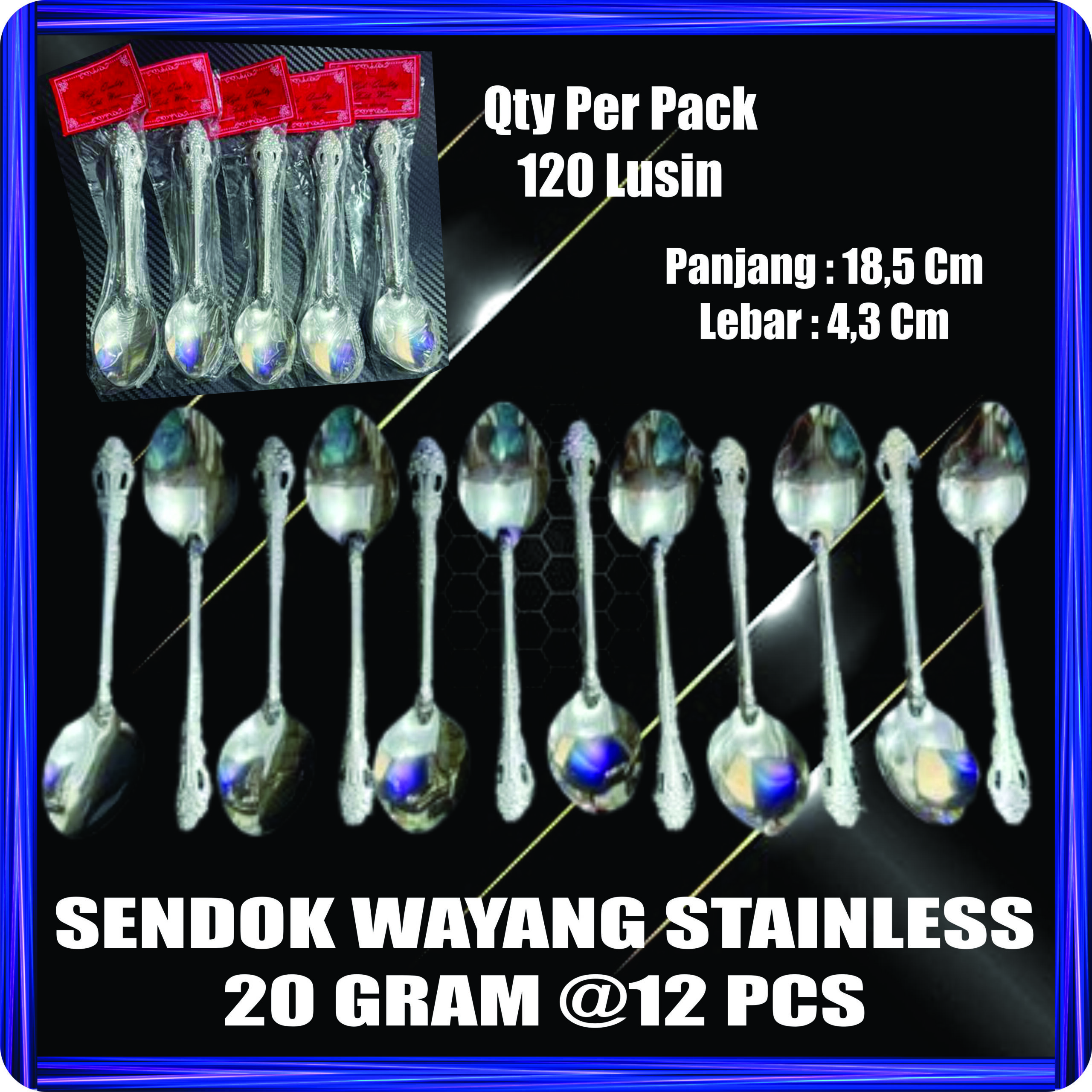 sendok wayang stainless 20 gram @12 pcs