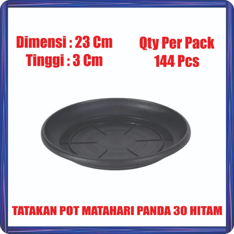 tatakan pot matahari panda 30 hitam