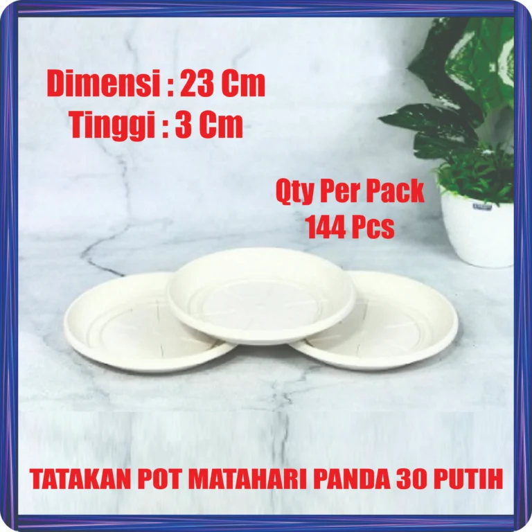 tatakan pot matahari panda 30 putih