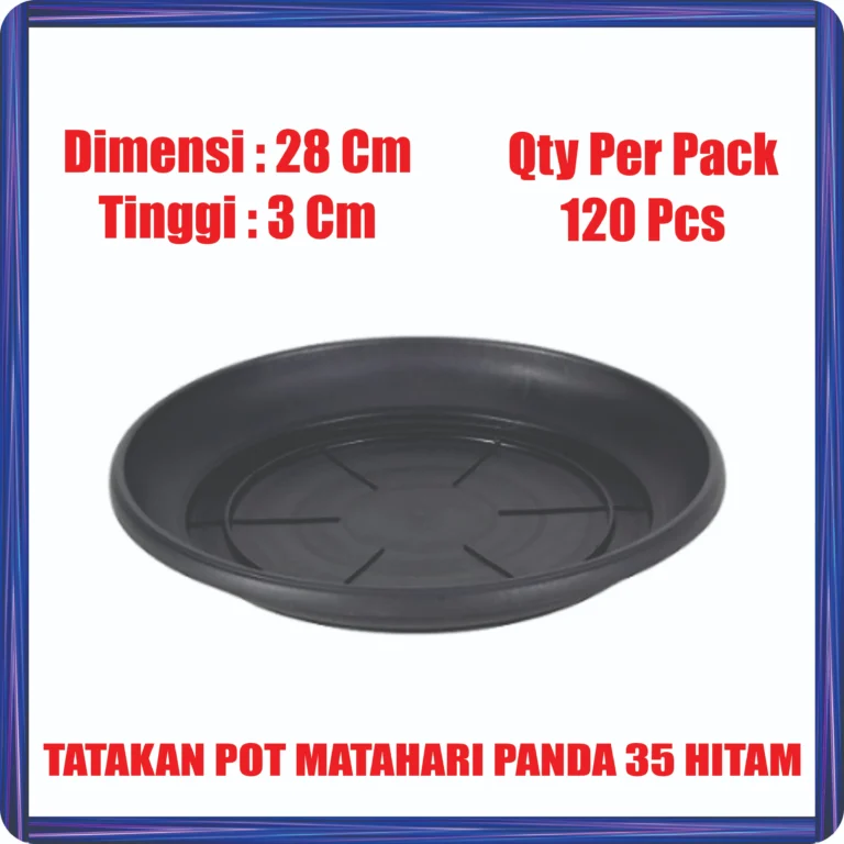 tatakan pot matahari panda 35 hitam