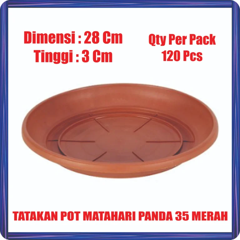 tatakan pot matahari panda 35 merah