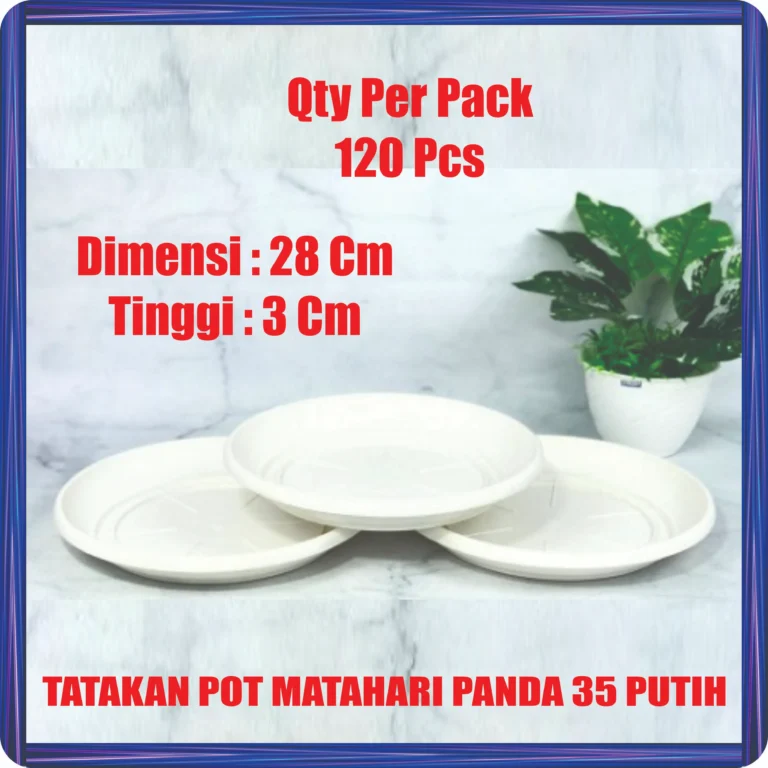 tatakan pot matahari panda 35 putih