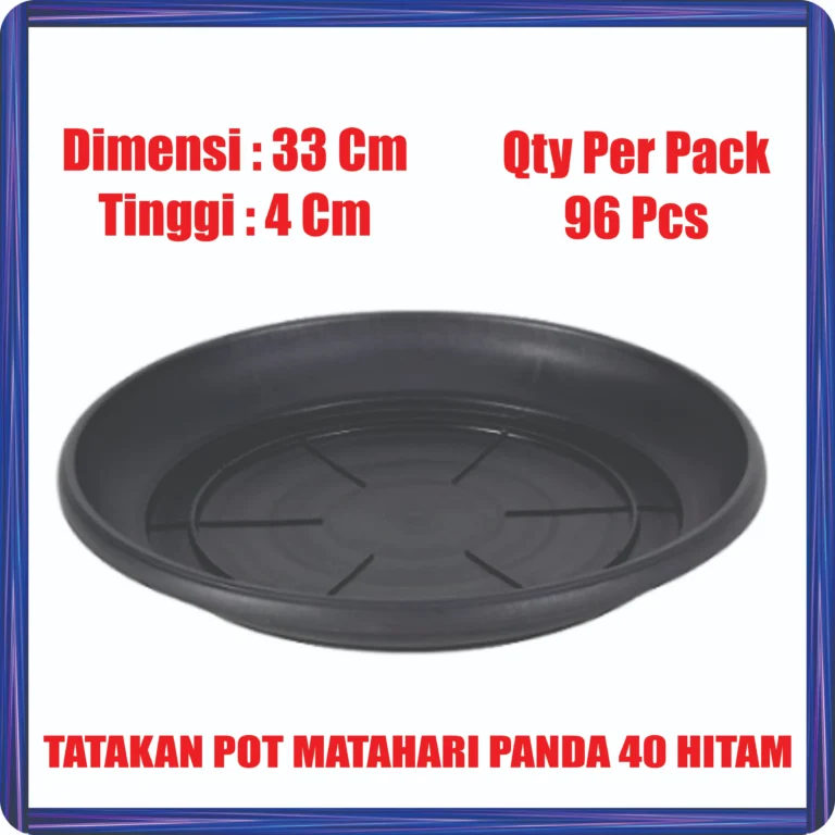 tatakan pot matahari panda 40 hitam