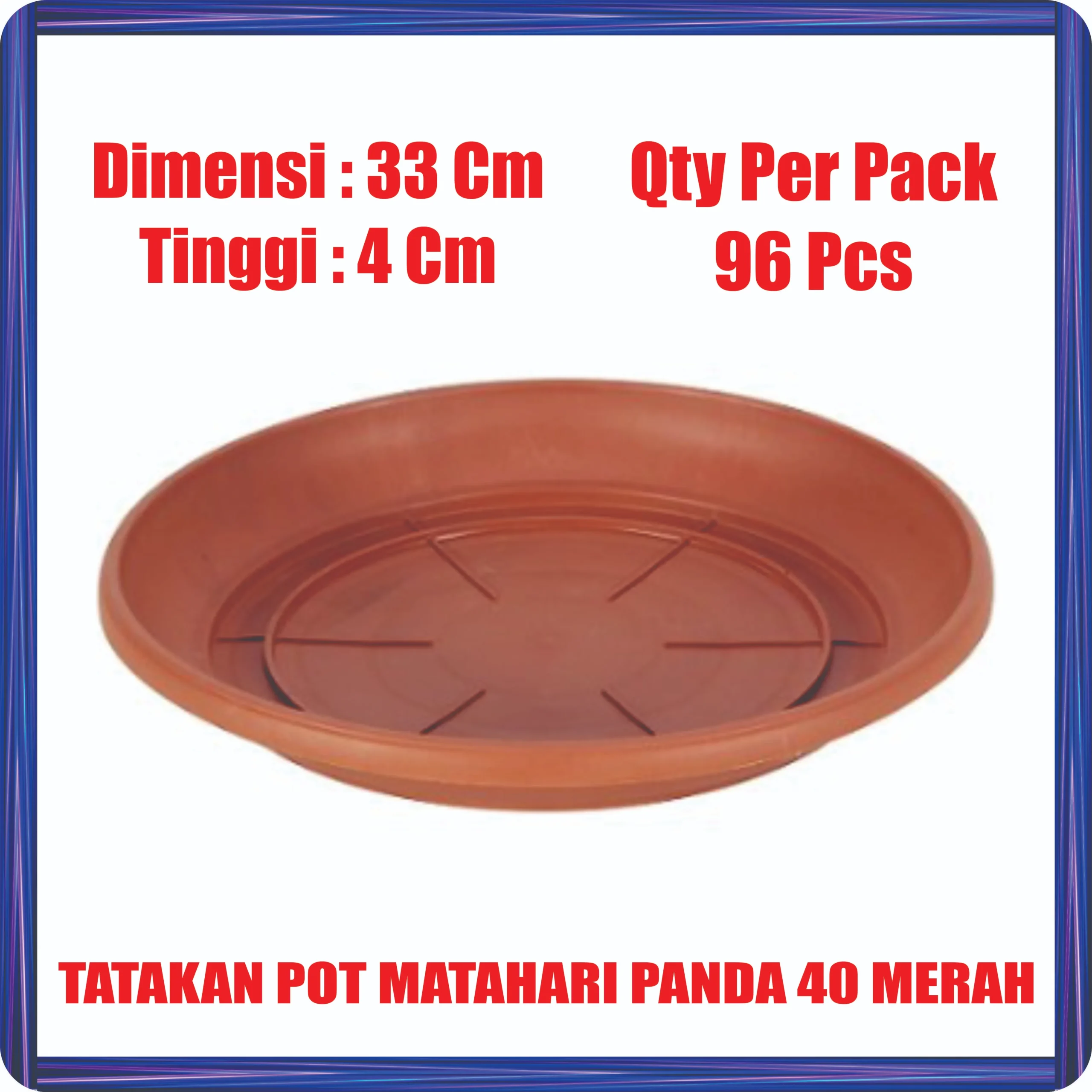 tatakan pot matahari panda 40 merah