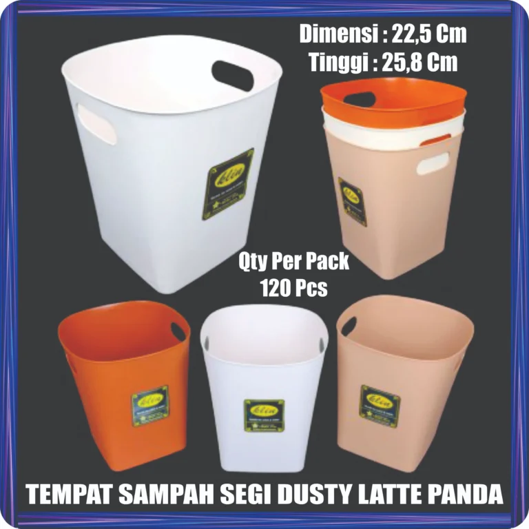 tempat sampah segi dusty latte panda