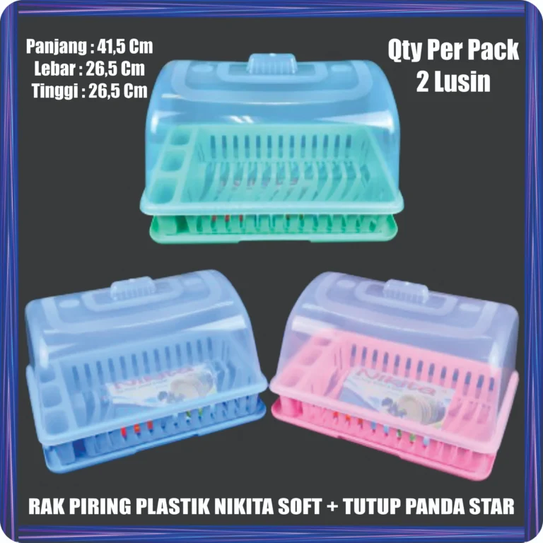rak piring plastik nikita soft + tutup panda star