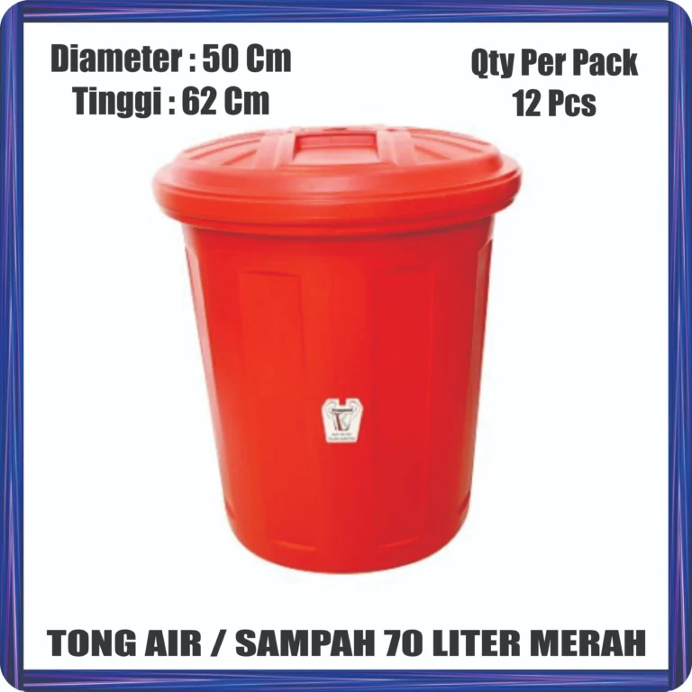 tong air sampah 70 liter merah