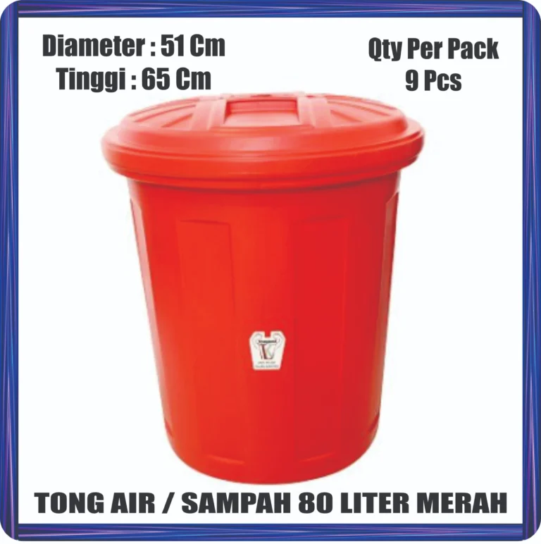 tong air sampah 80 liter merah