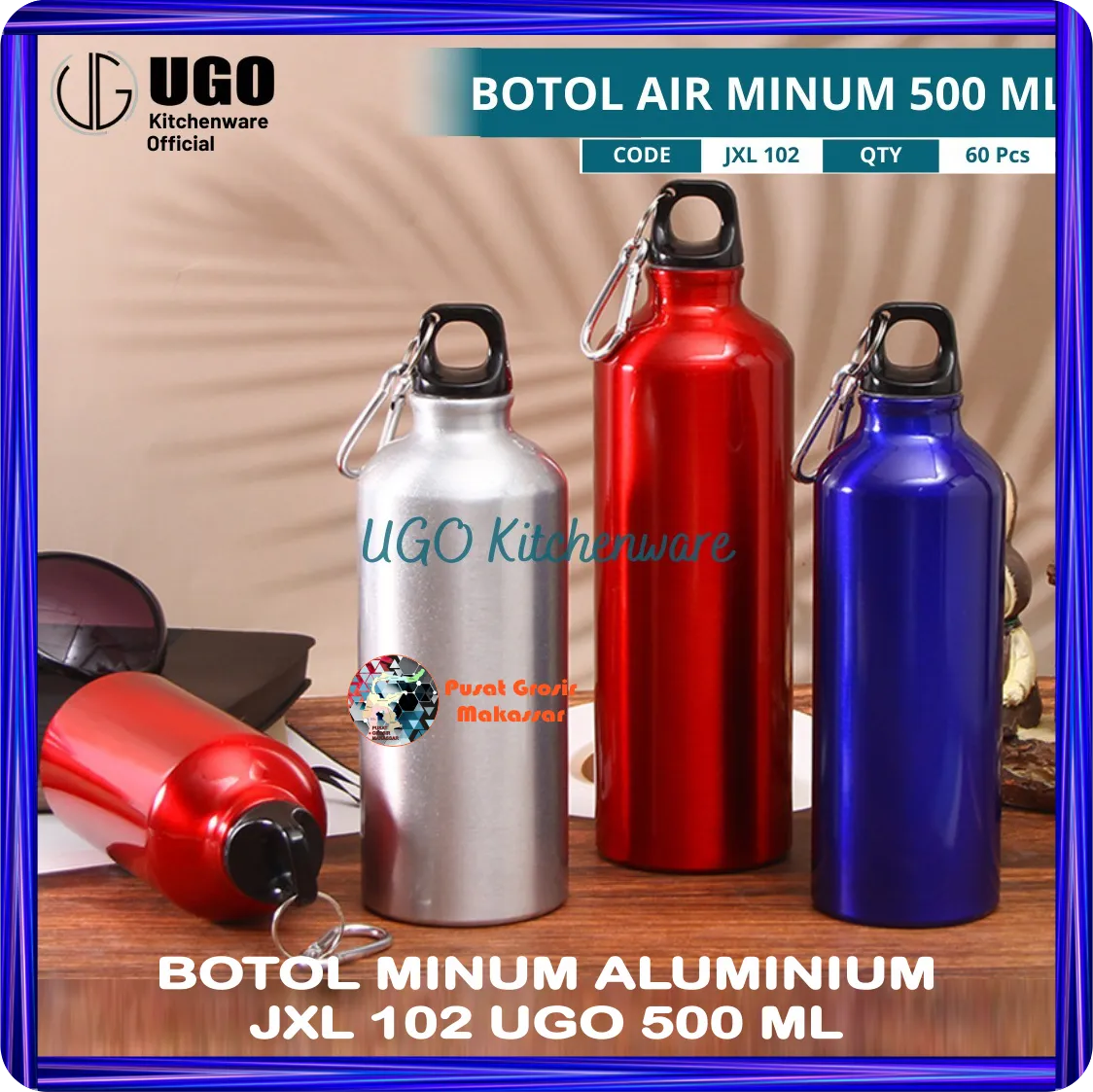 botol minum aluminium jxl 102 ugo 500 ml