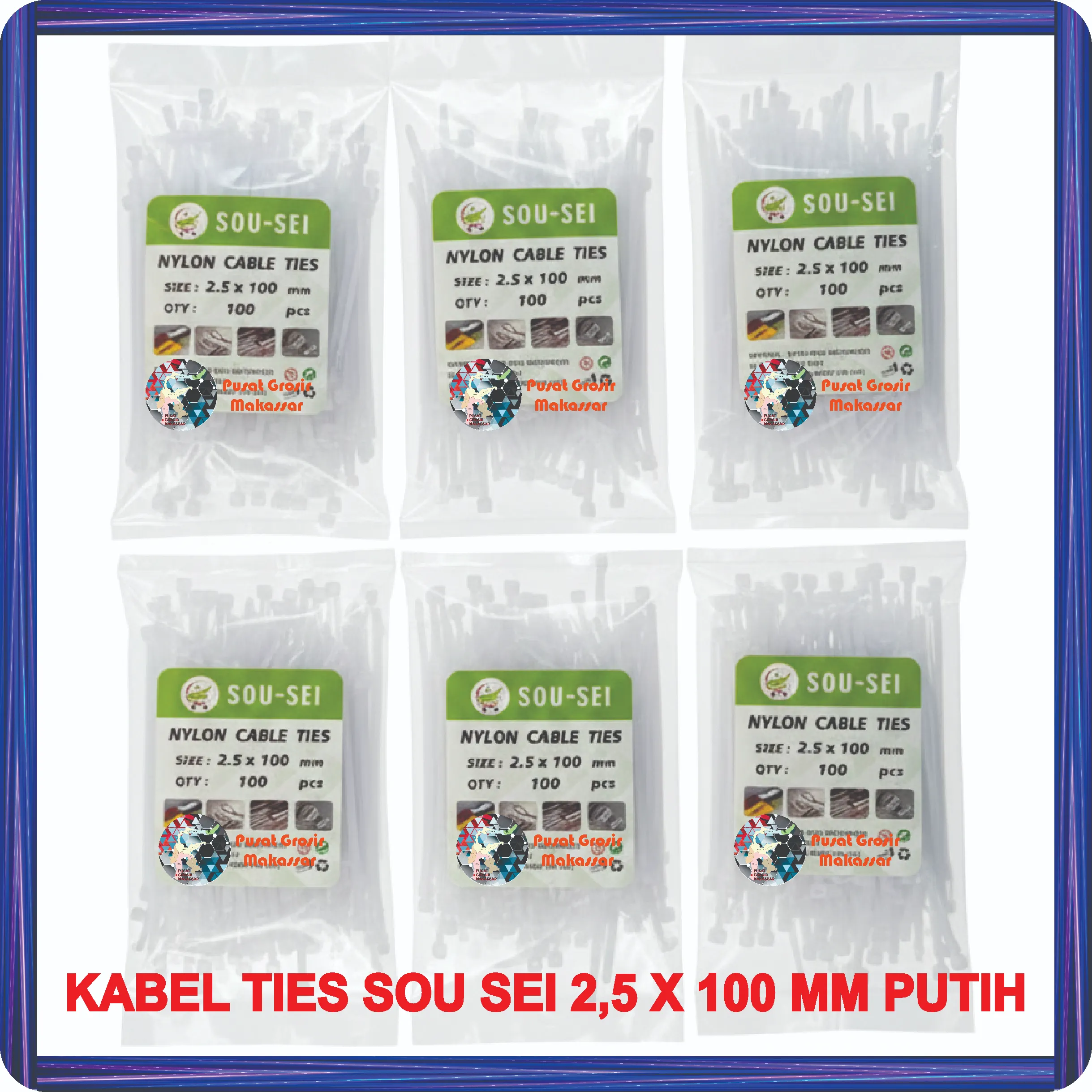 kabel ties sou sei 2,5 x 100 mm putih