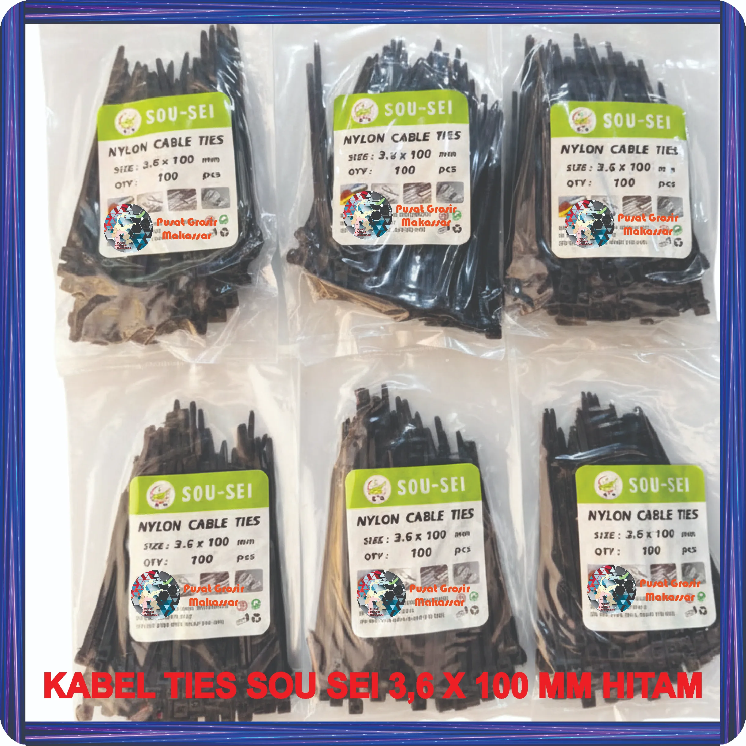 kabel ties sou sei 3,6 x 100 mm hitam