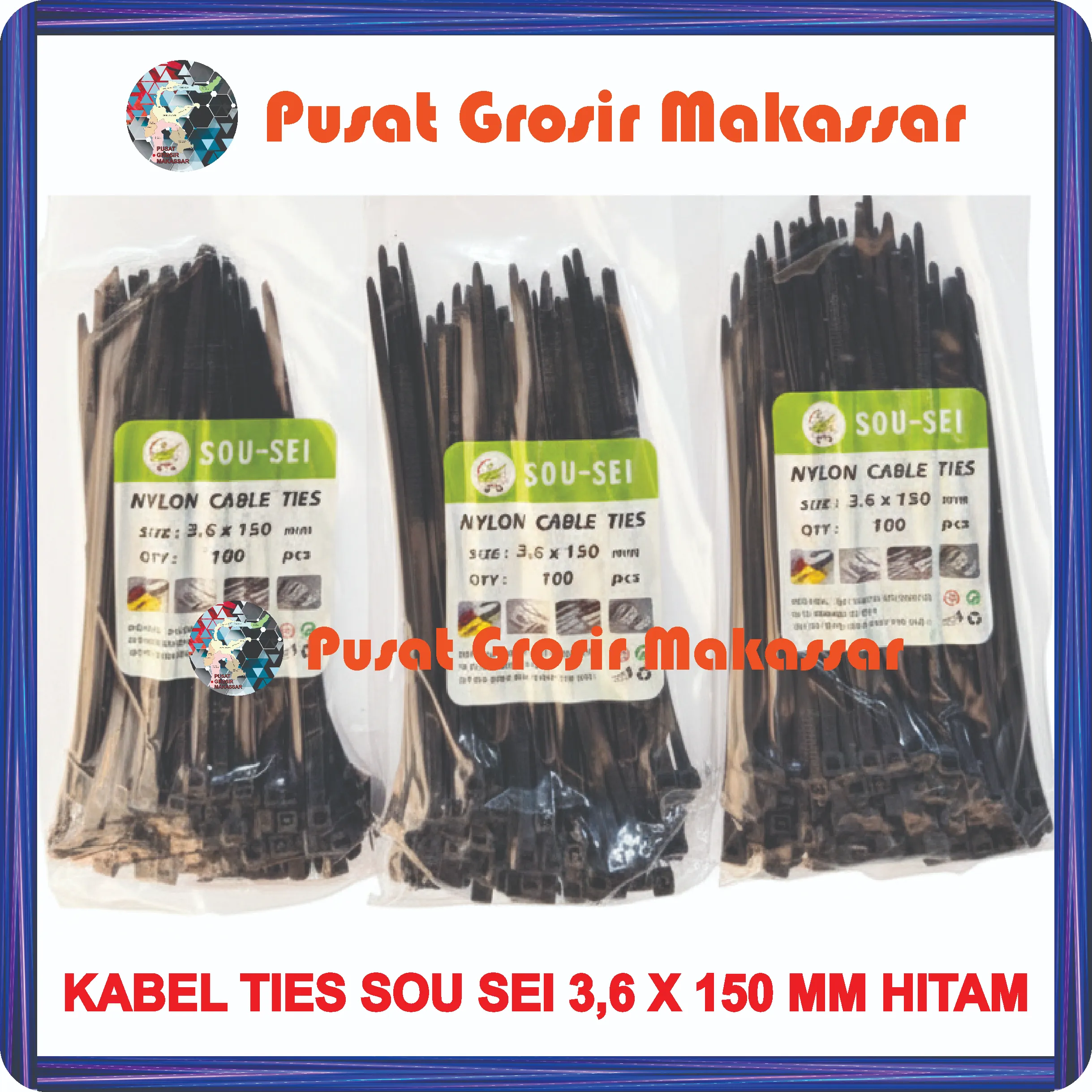 kabel ties sou sei 3,6 x 150 mm hitam