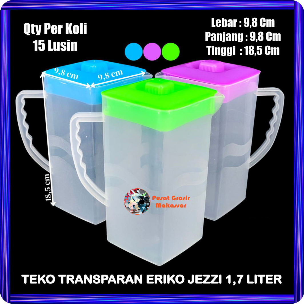 teko transparan eriko jezzi 1,7 liter